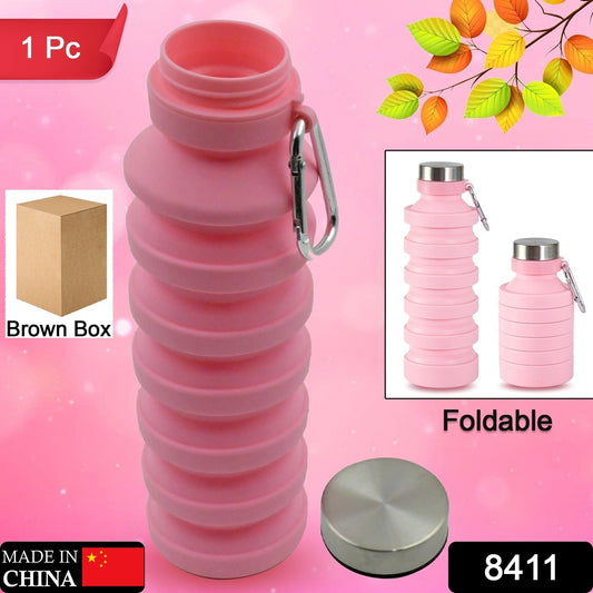 Foldable Silicone Leak Proof Sports Travel Water Bottle for Gym Hiking 1 Pc 24 cm