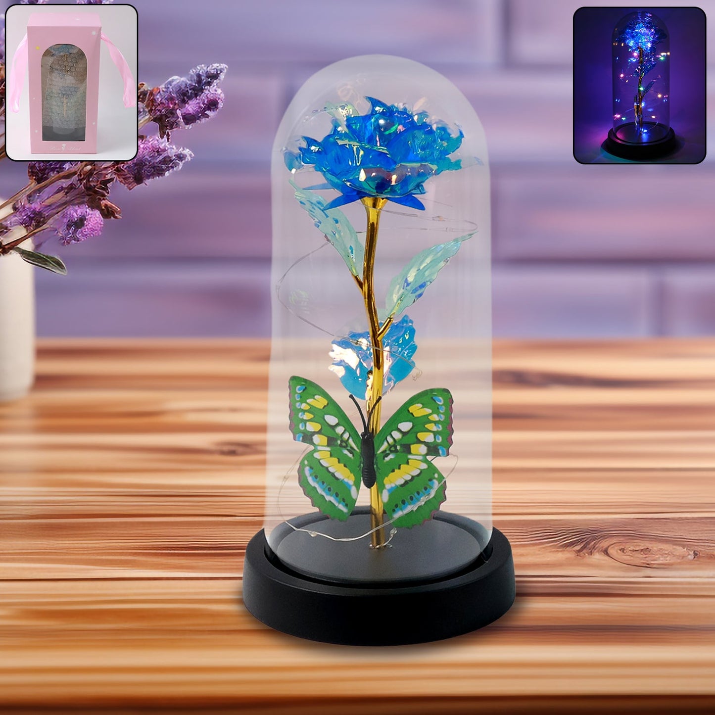 Twinkle Rose LED Light Dome
