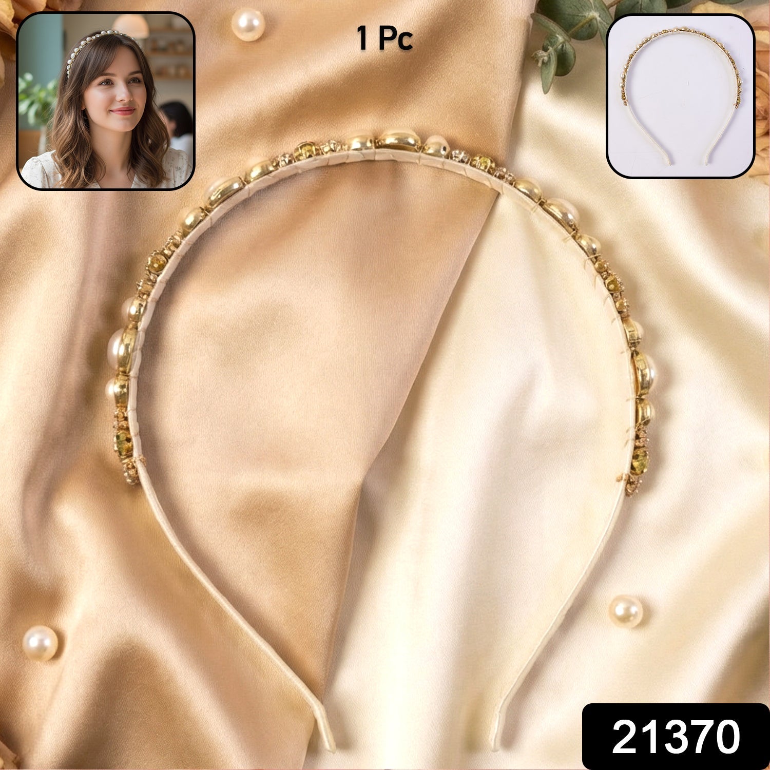 Elegant hair accessory with pearls and crystals