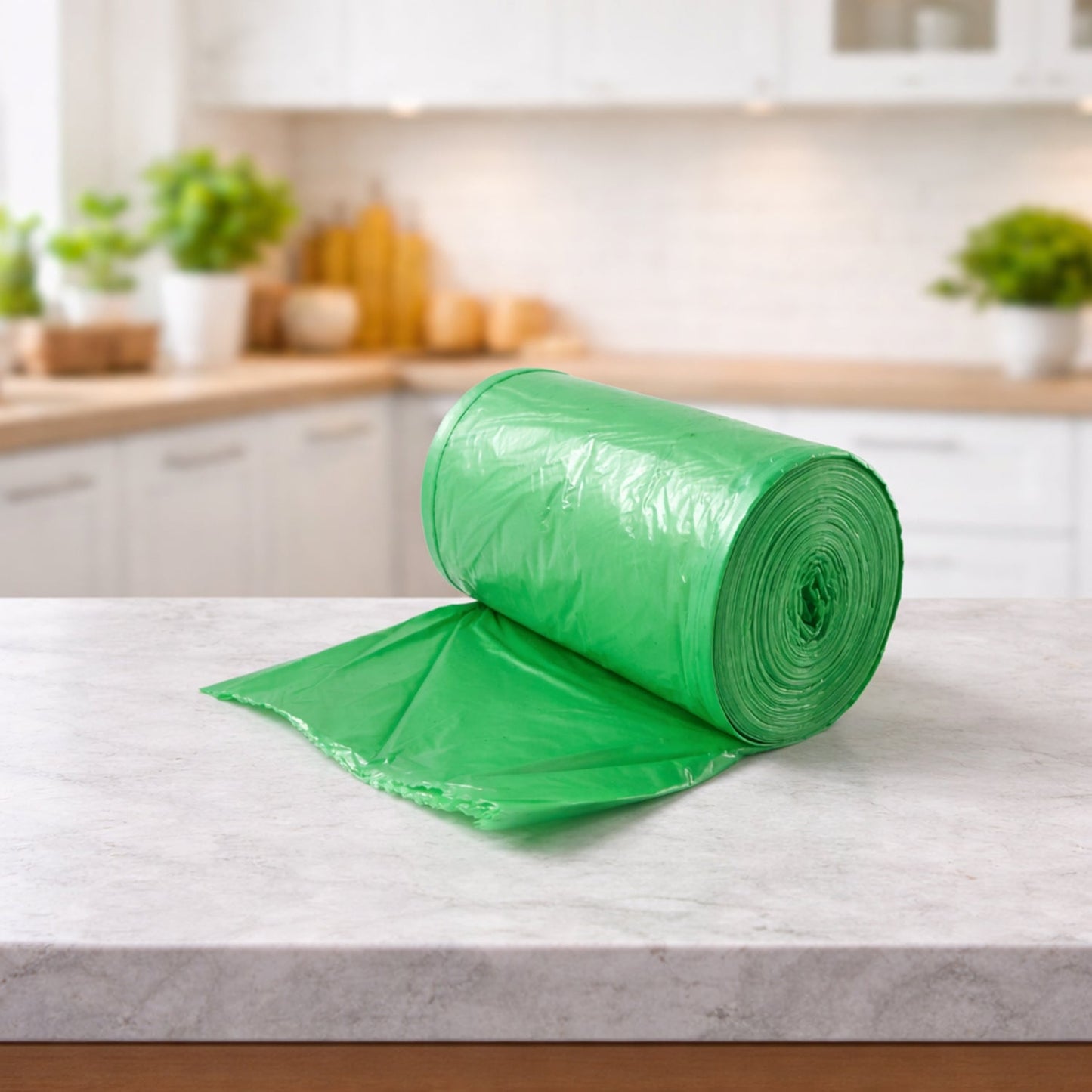 Heavy duty green garbage bags