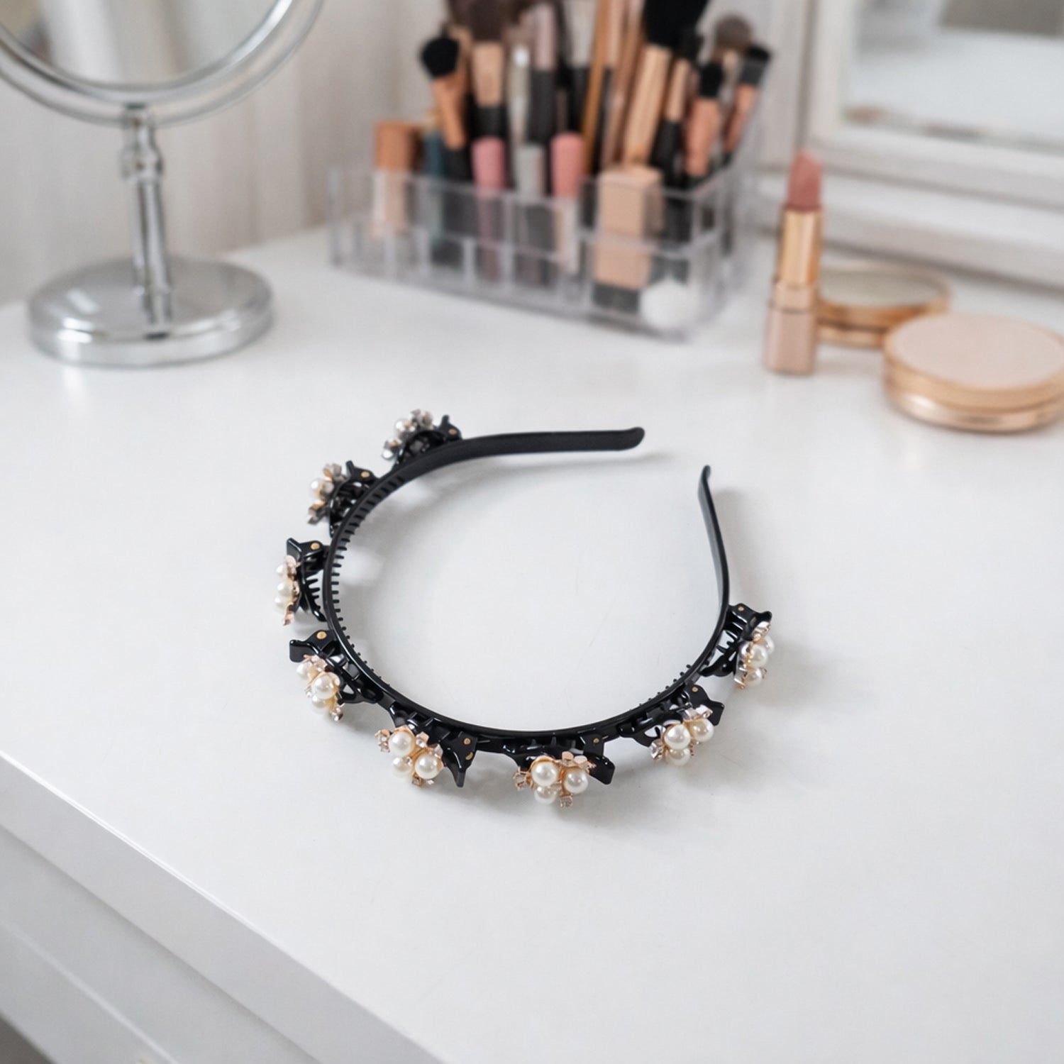 Pearl floral hairband women