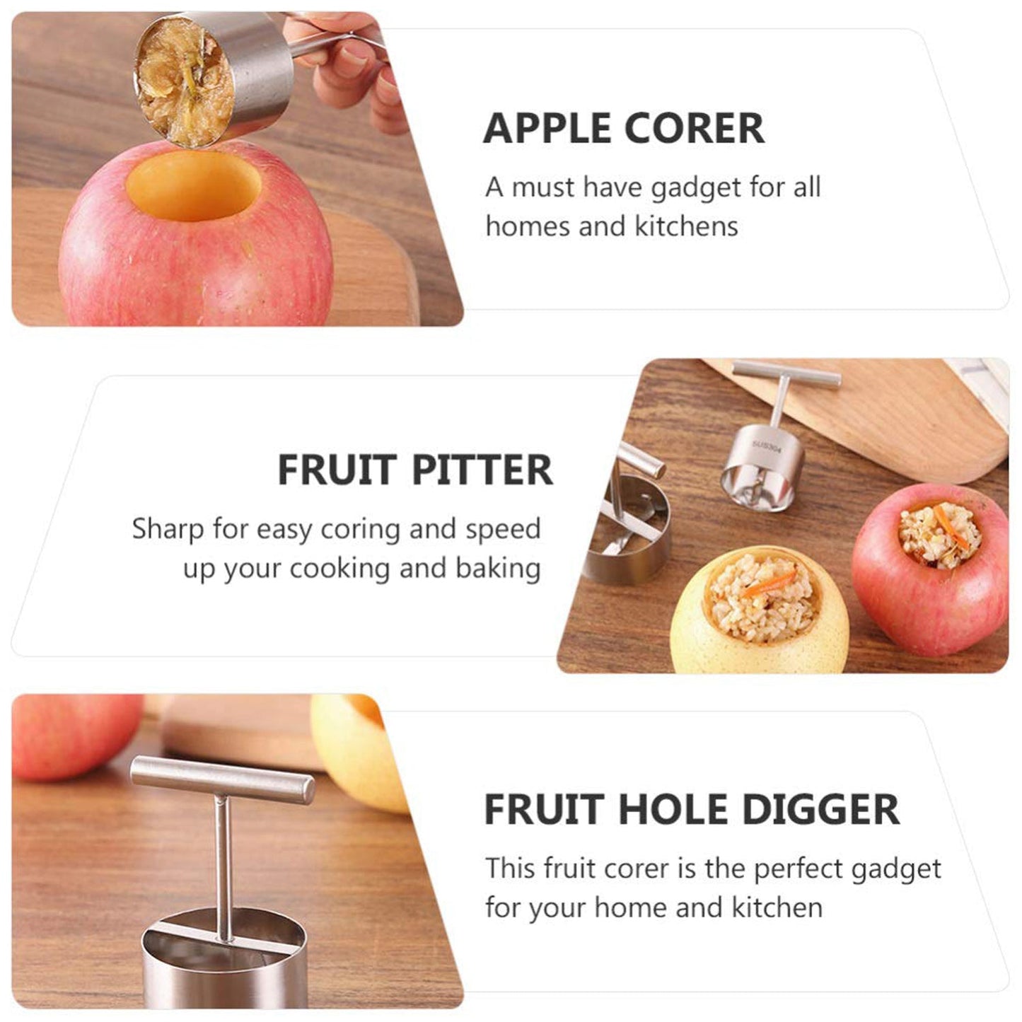 Corer Pear Core Separator Vegetable, Fruit Hole Remover Coring Tool (1 Pc)
