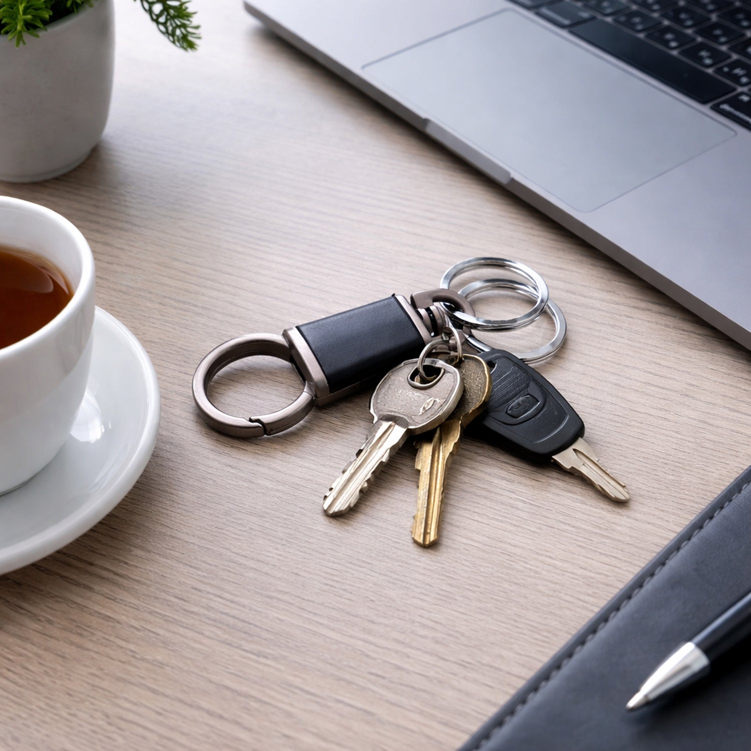 Stylish dual ring keychain holder