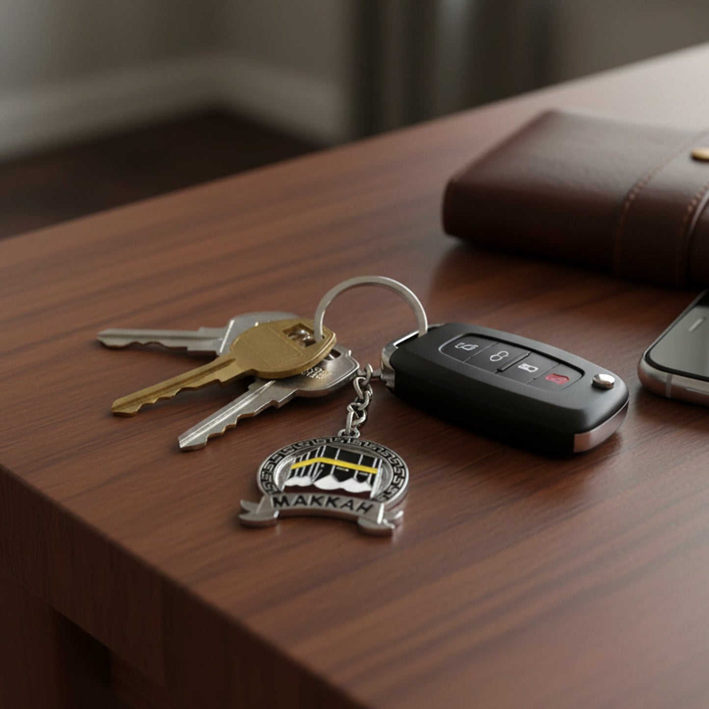 metal Makkah keychain accessory for keys