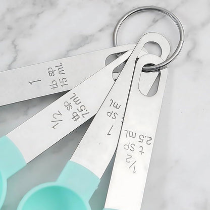 Premium Measuring Spoon Set with Stainless Steel Handles 4-Piece