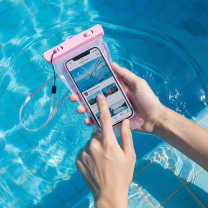 Waterproof phone case for swimming pool pink