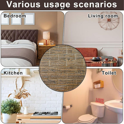 Wallpaper 3D Foam Wallpaper Sticker Panels (70 x 70 Cm / 1 Pc)