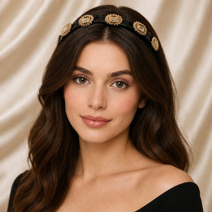  designer gold embellished headband