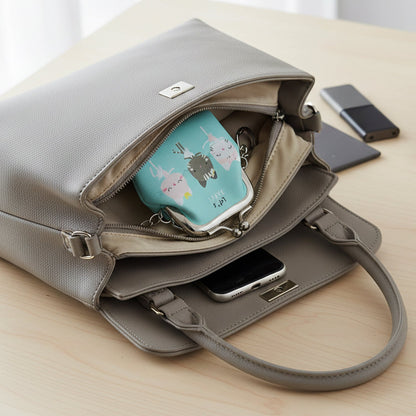 Cute Cartoon Cat Printed Mini Coin Purse Keychain (1 Pc)