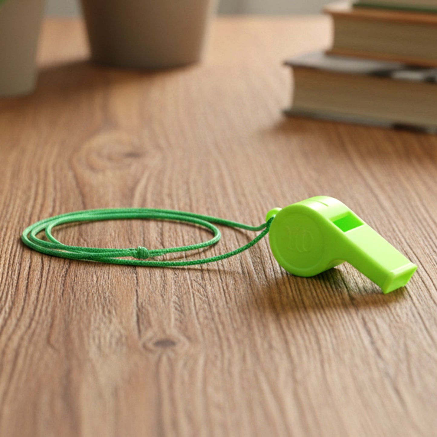 plastic safety whistle with lanyard cord