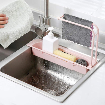Soap sponge holder with towel bar
