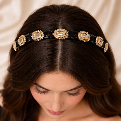 women decorative gold hairband