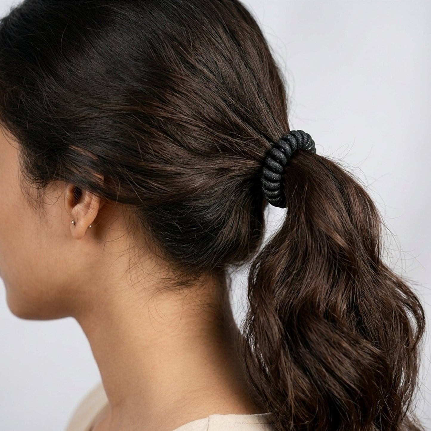 Soft Stretchable Telephone Wire Style Hair Bands Set (1 Pc)