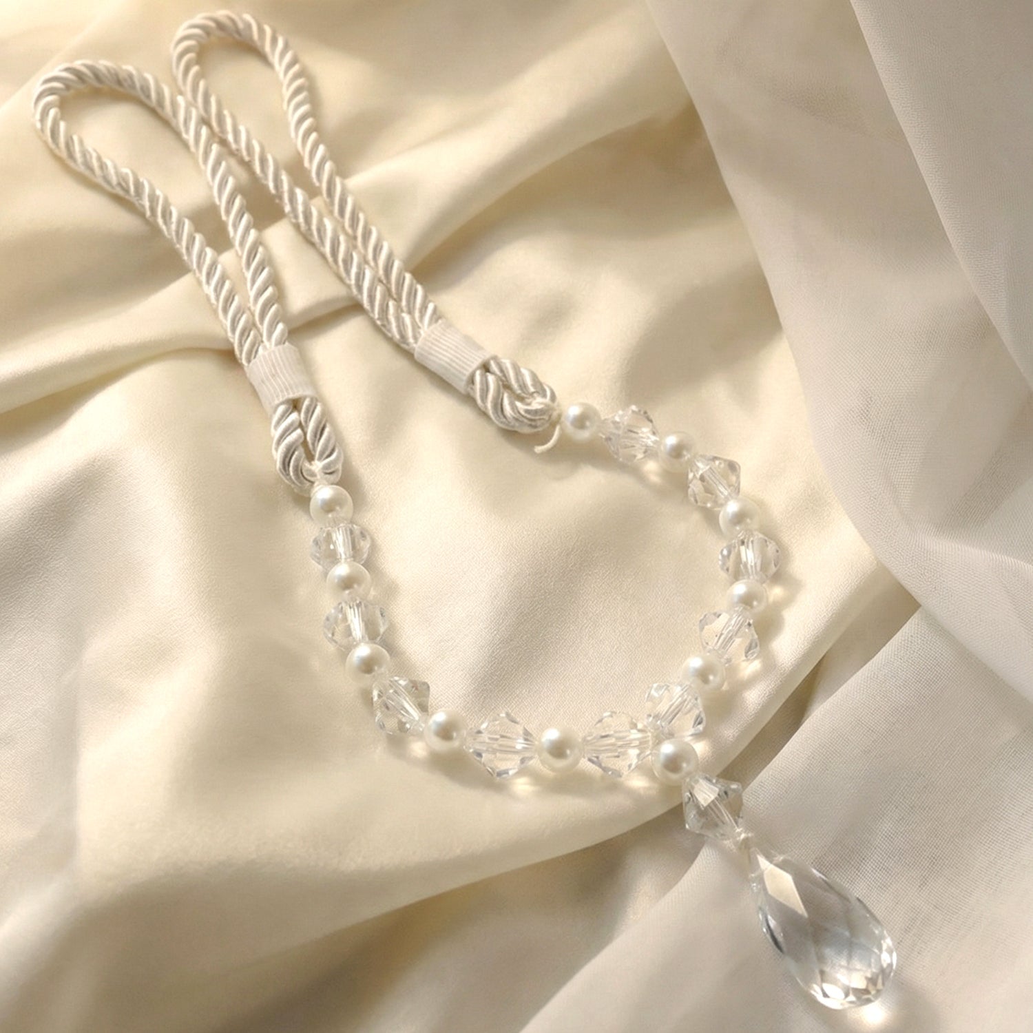 Glam curtain beaded holder
