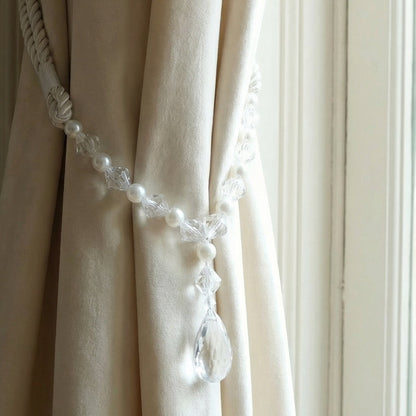 Elegant beaded drapery strap