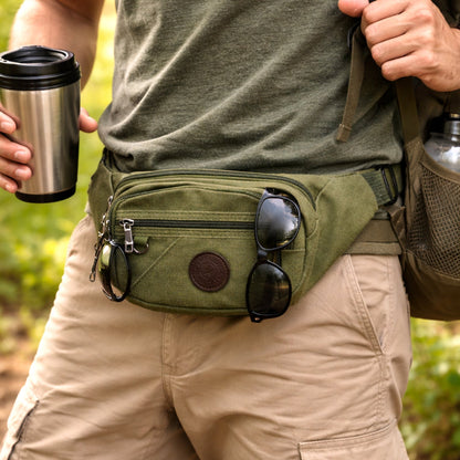 Stylish Multi-Pocket Black Waist Bag / Fanny Pack (1 Pc / Mix Design)