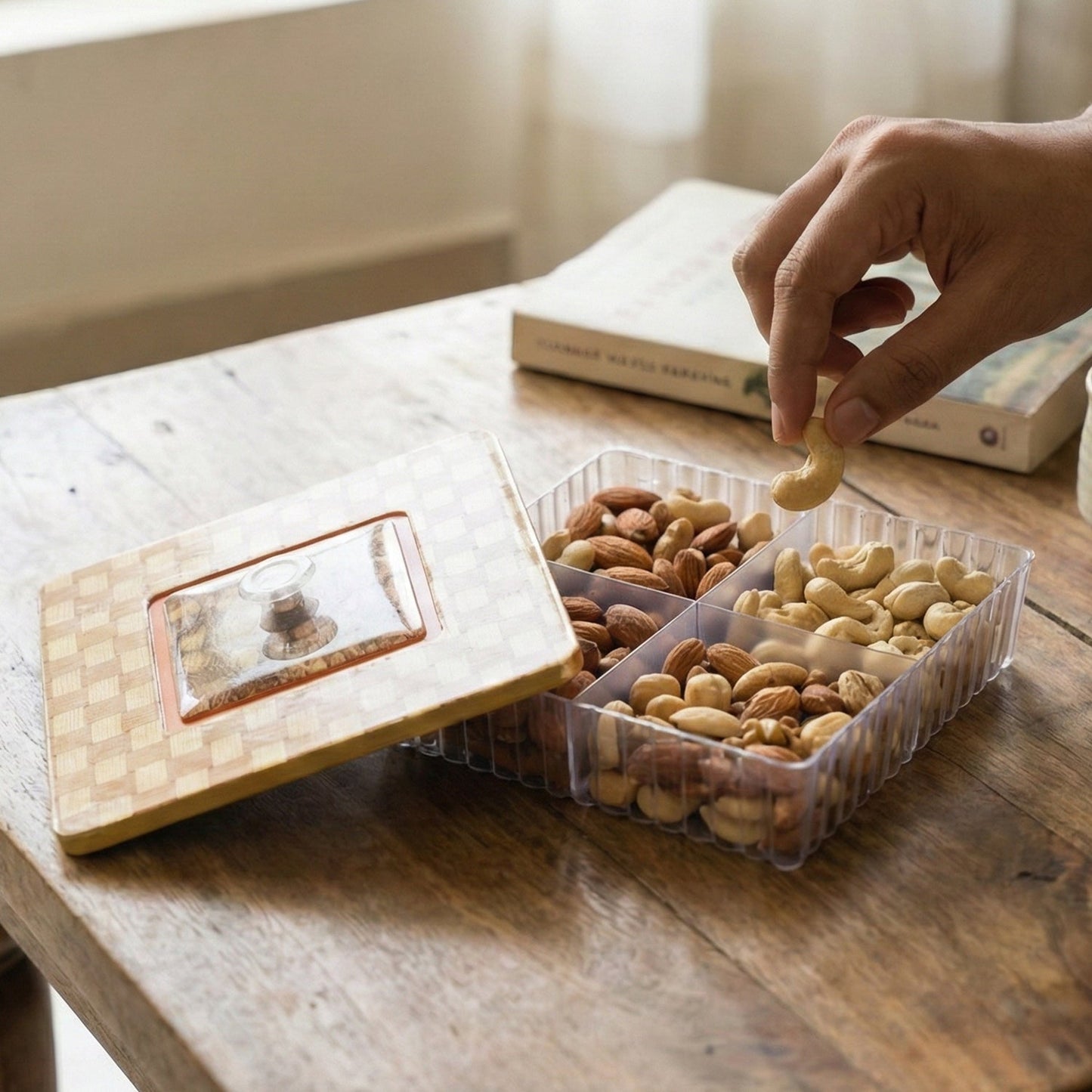Plastic Multipurpose Dry Fruit Chocolates Mouth Box (1 Pc)