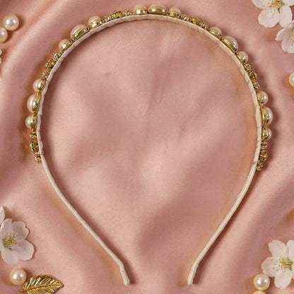 Crystal and pearl headband lifestyle photo