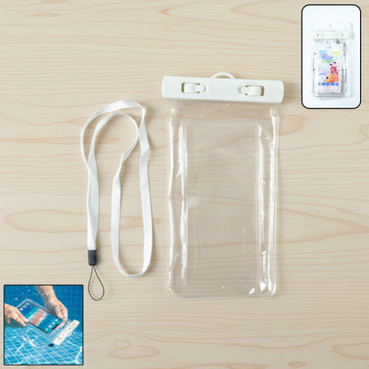 Beach ready waterproof phone bag white