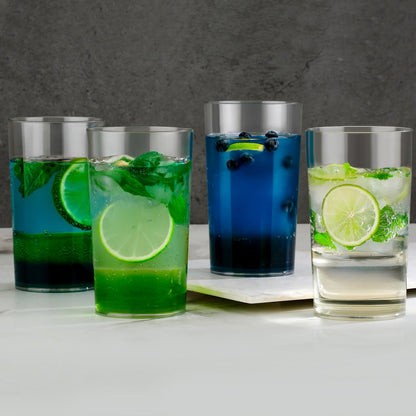 Round Clear Plastic Unbreakable Transparent Glass Set ( 300ml 6pc )
