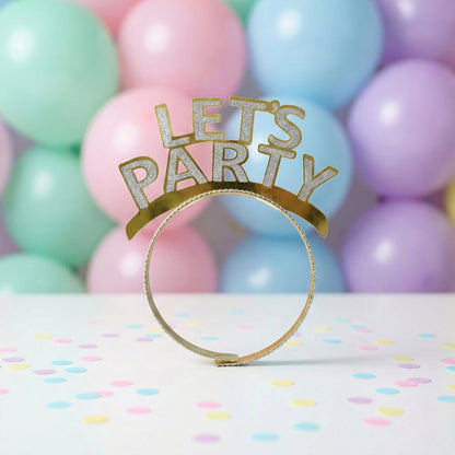 Let’s Party Glitter Headband for Birthday Celebration (Pack of 4)