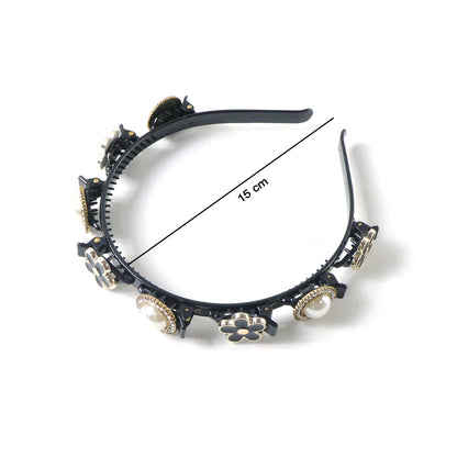 Elegant Pearl & Floral Designer Hairband for Women & Girls 1 Pc