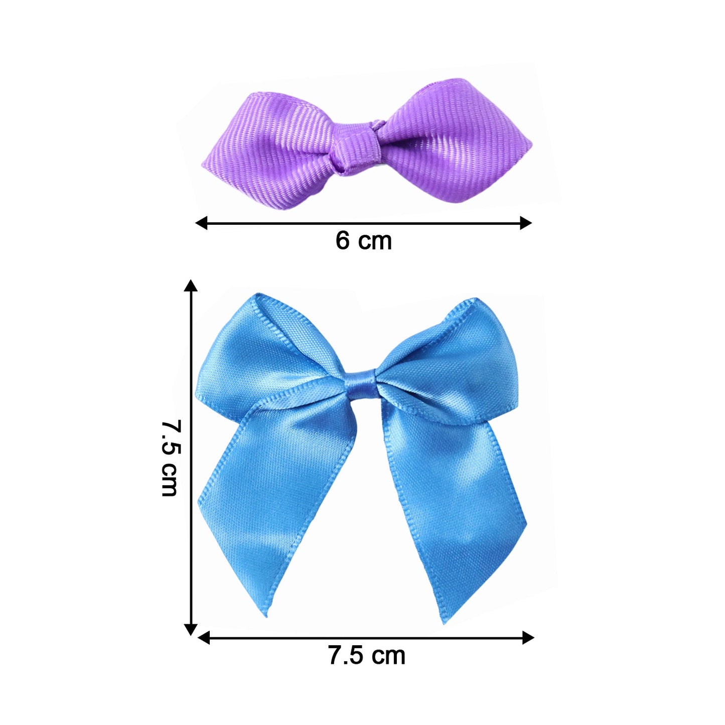 Elegant Satin Ribbon Bow Hair Clips Set (3 Pc)