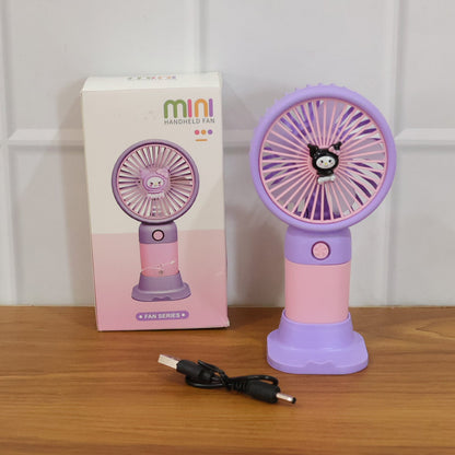 Cute USB Rechargeable Mini Desktop Fan with Stand for Office & Home