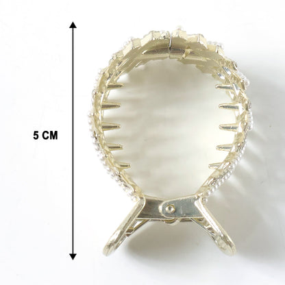 Premium Pearl Studded Metal Hair Claw Clip (1 Pc)