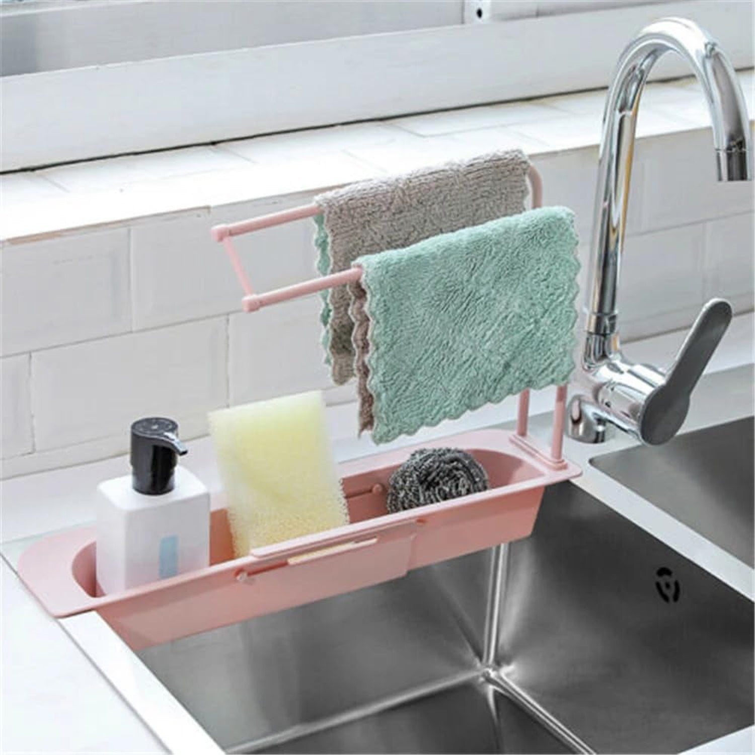 Kitchen countertop organizer rack