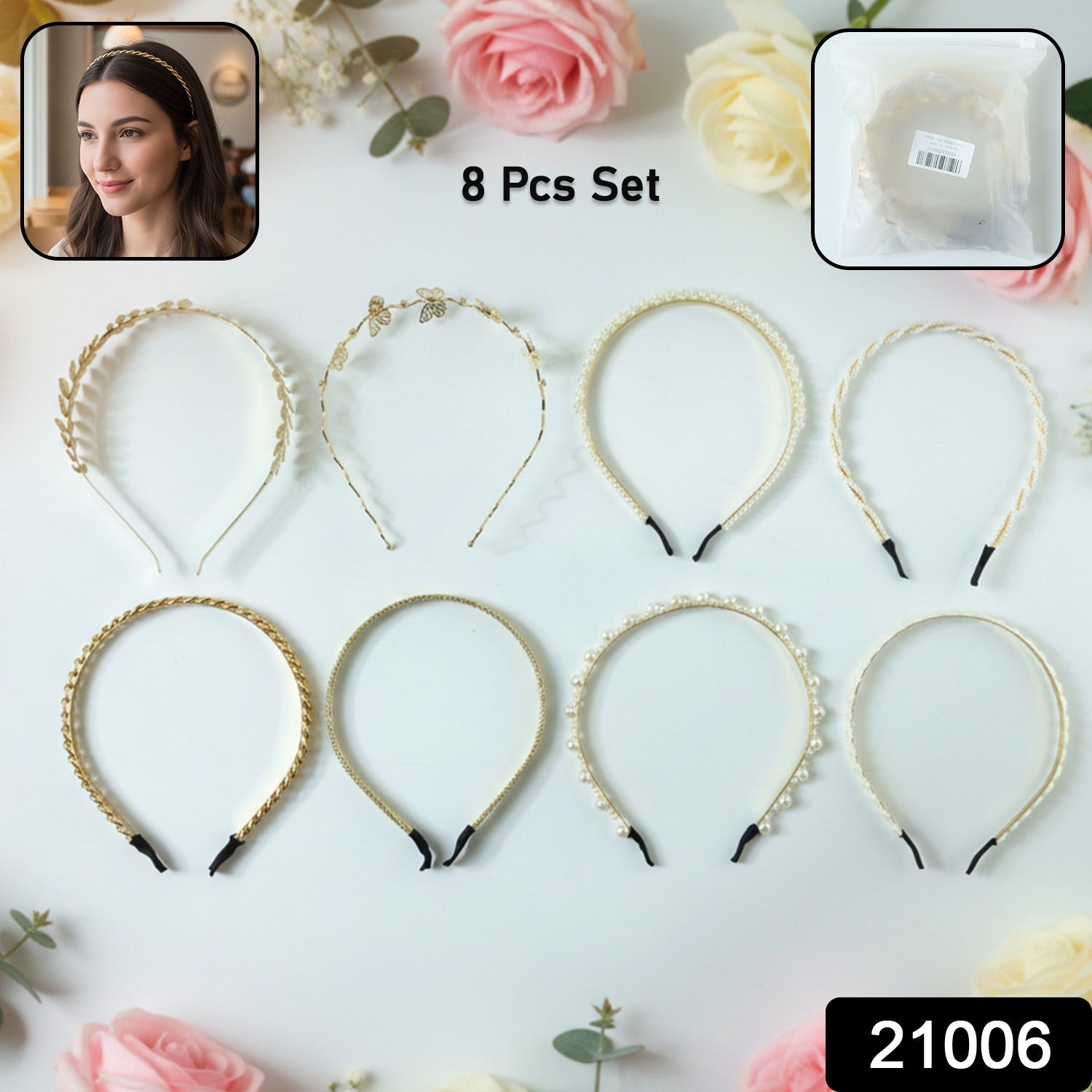  Assorted stylish hair bands pack