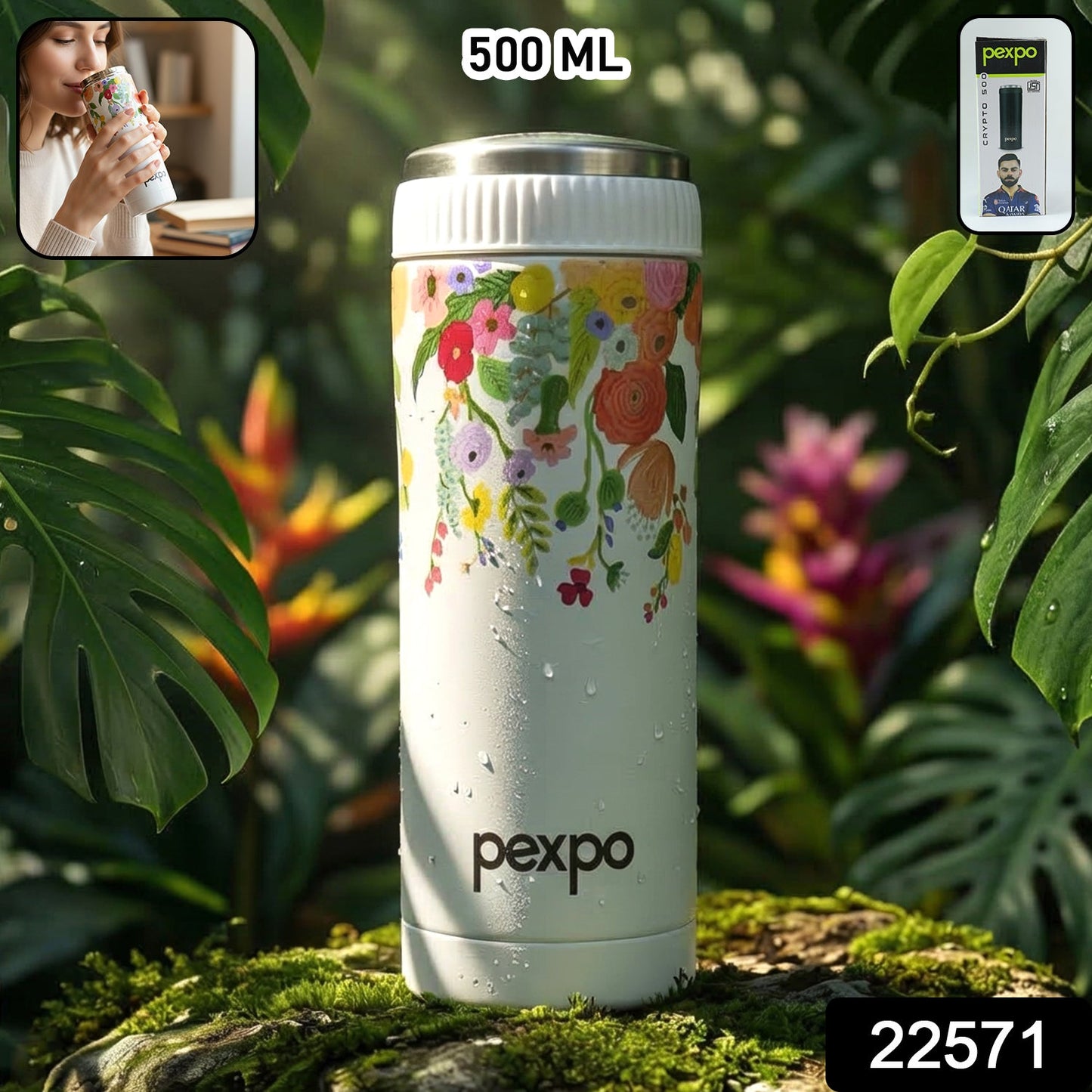 Floral Water Bottle