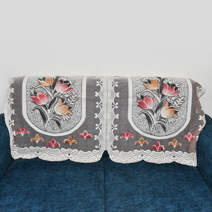 Floral Sofa Protector Runner - (1 Pc / 220x27 Inch)