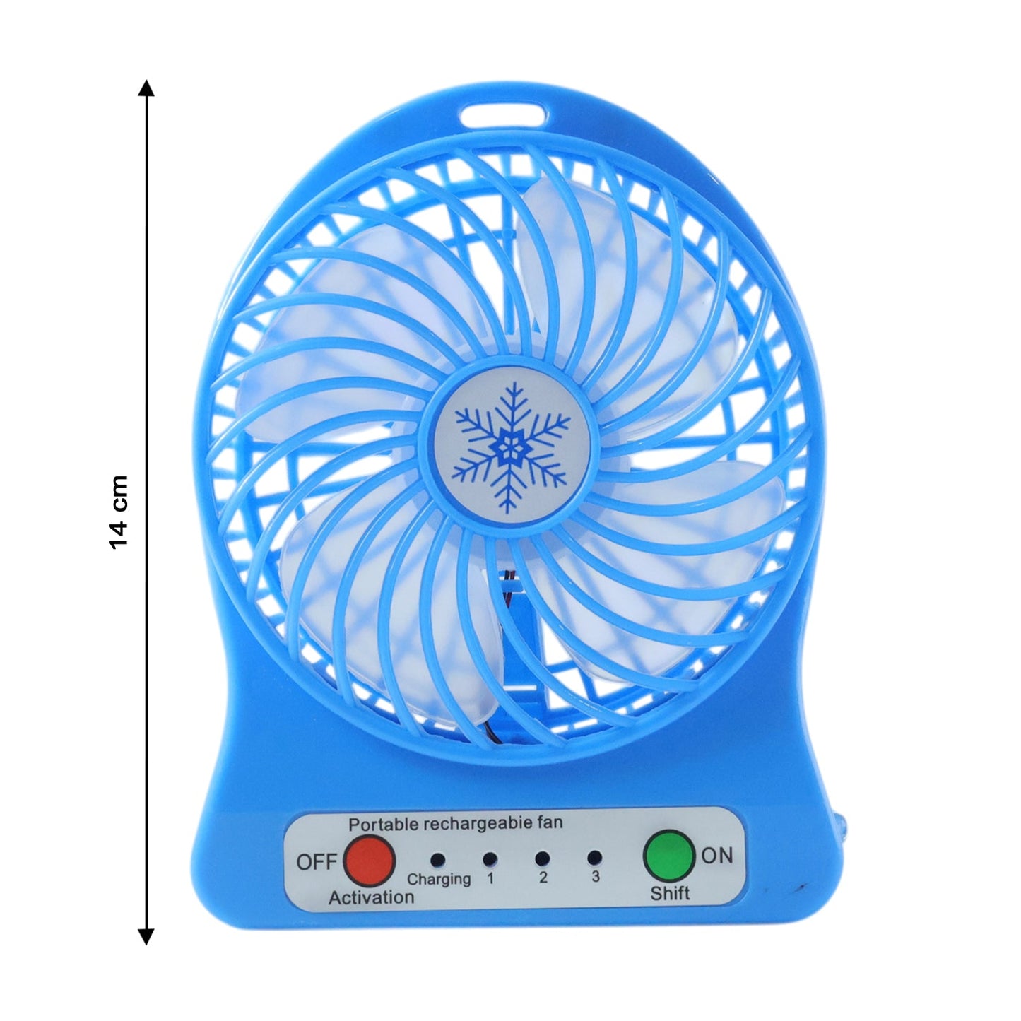 Portable Rechargeable Mini Table Fan With LED Light And Battery (1 Pc)