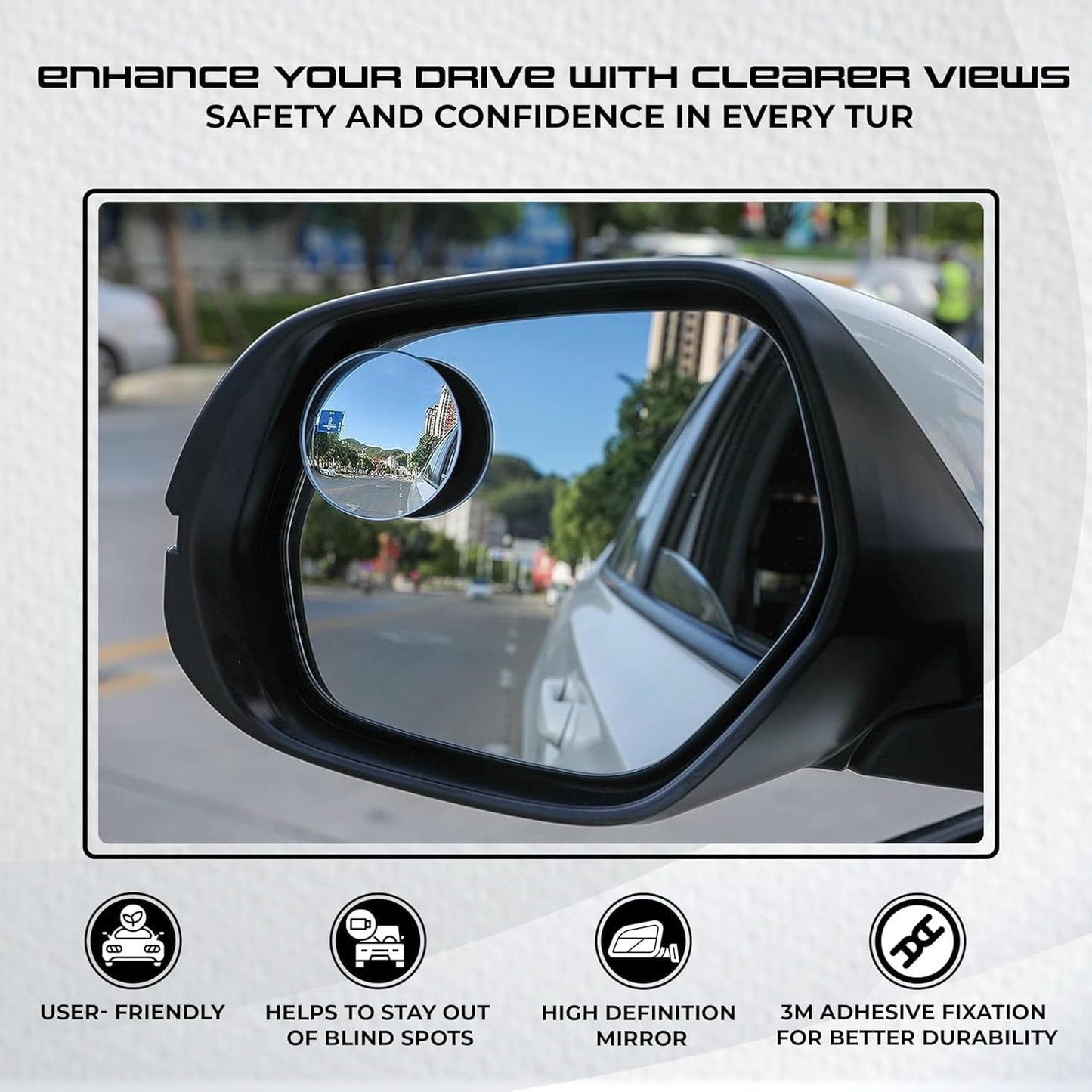 Car Blind Spot Mirror 2 Pc Set