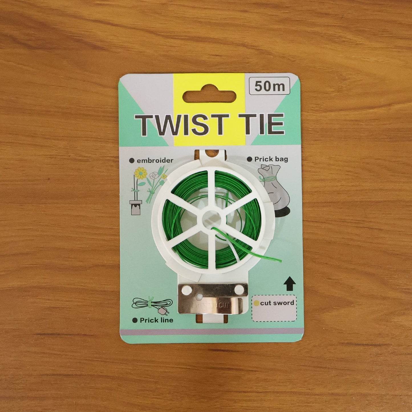 Reusable Green Twist Tie Roll (50 Meter Length)