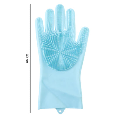 Right Hand Silicone Dishwashing Cleaning Glove with Scrubber Brush (1 Pc)