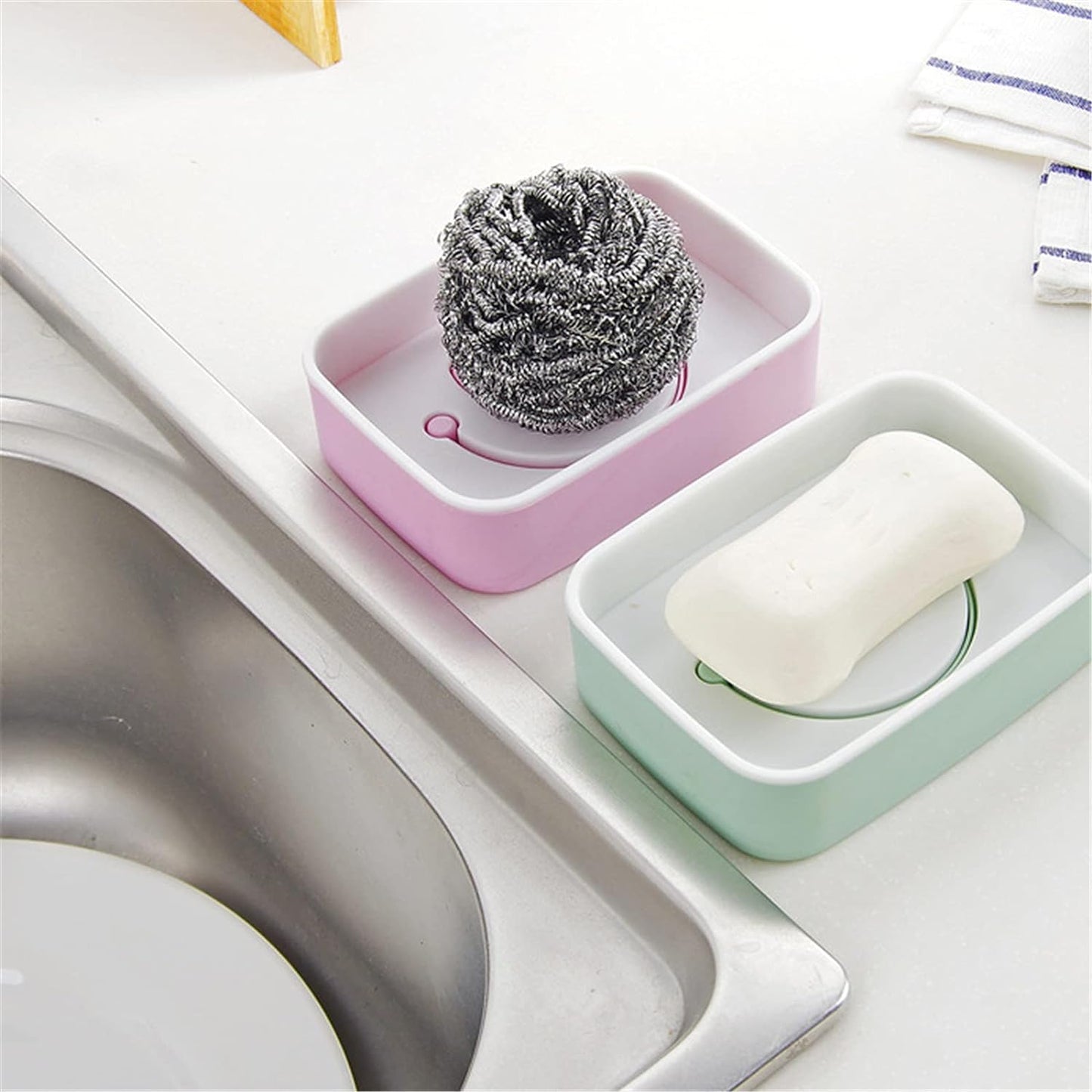 Soap Dish with Drain Soap Holder, Soap Saver Easy Cleaning, Soap Tray for Shower Bathroom Kitchen ,Sabudani (1 Pc)