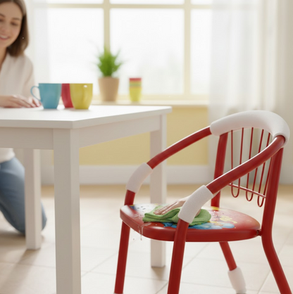 Multicolor Cartoon Design Baby Chair with Metal Kids Chair with Foam Arm Support for Kids 4 Pcs