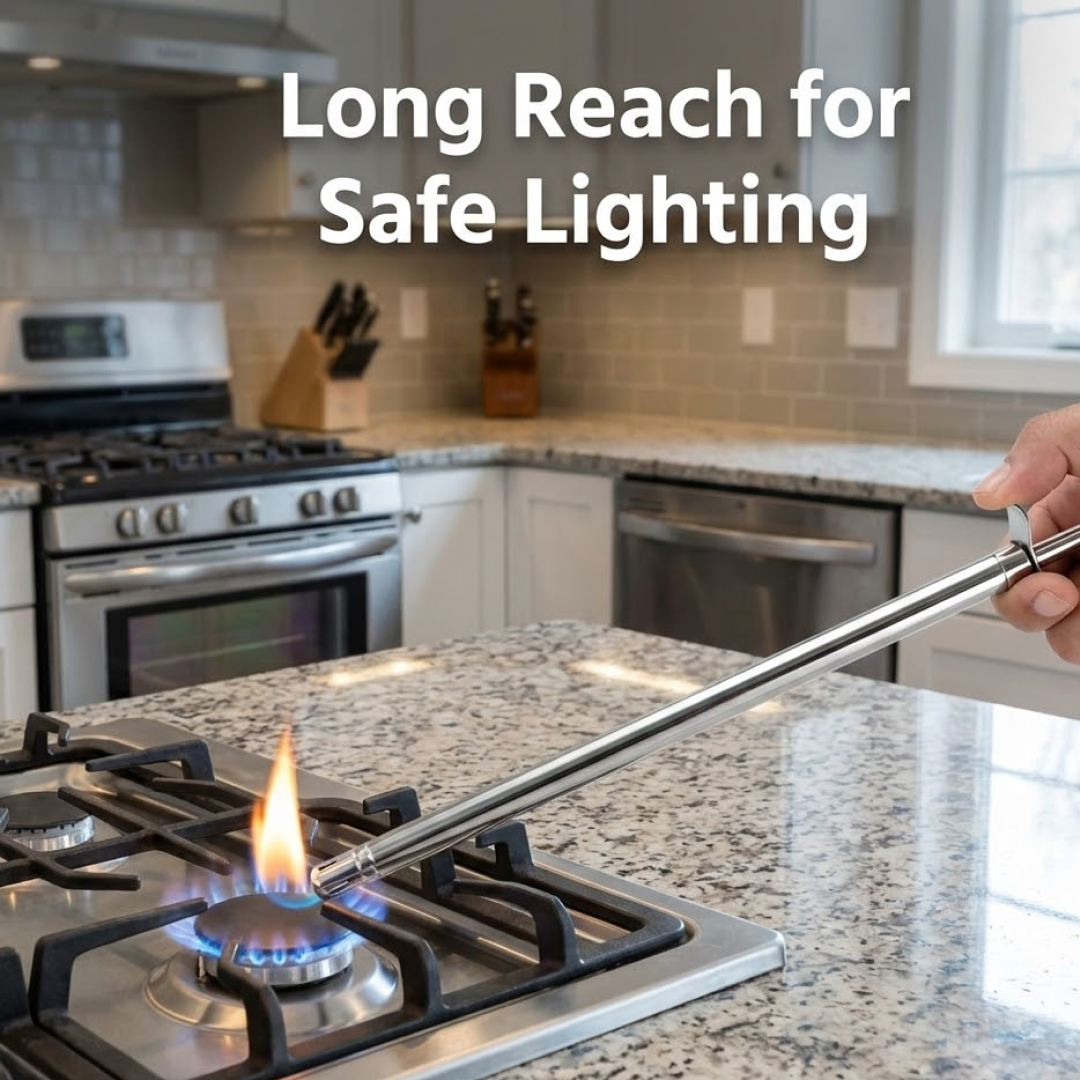 Stainless Steel Gas Lighter - Long Spark Kitchen Stoves & Restaurants (31 Cm / 1 Pc)