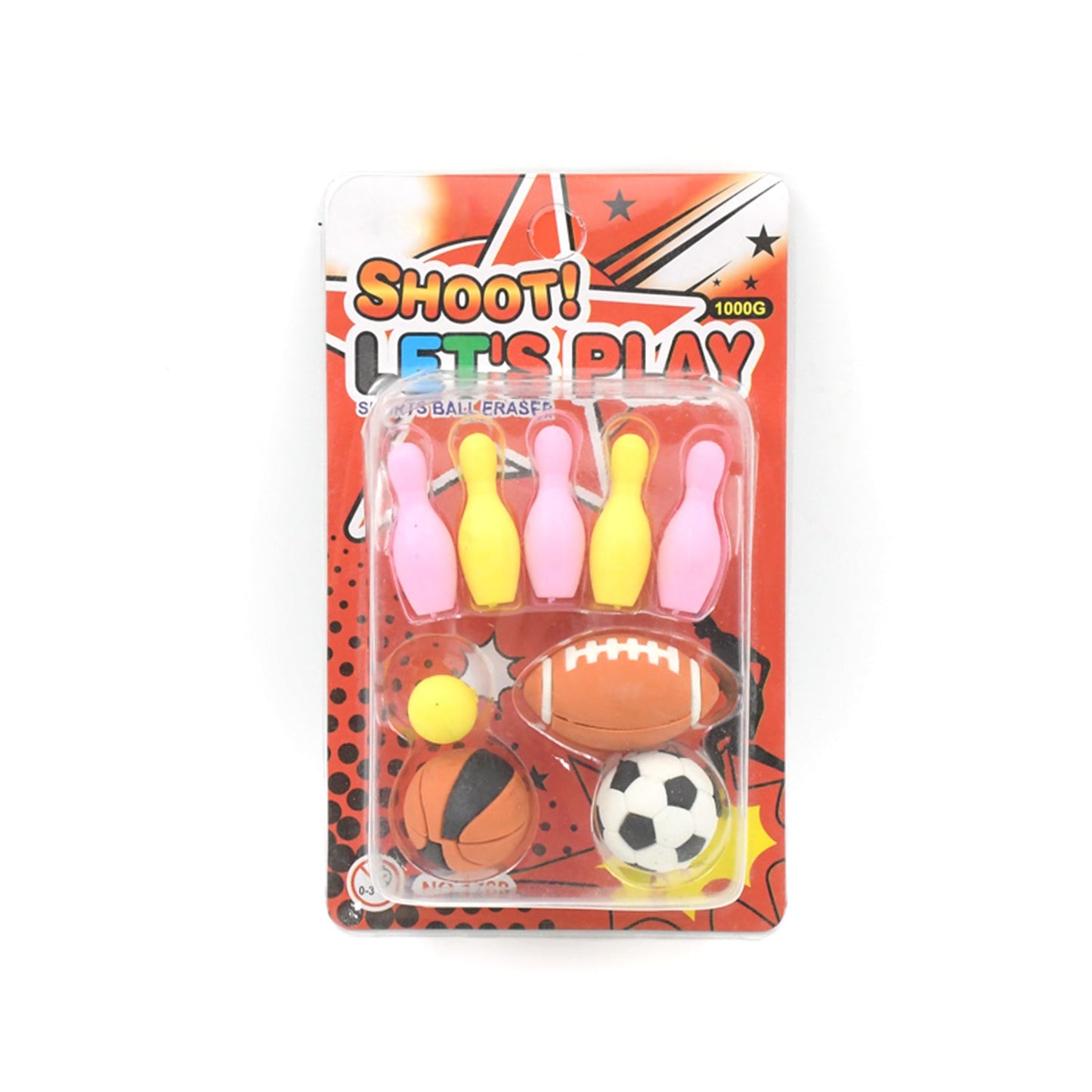 Mini Eraser Set for Kids (9 Pieces) - Fun Designs, Party Favors, School Prizes