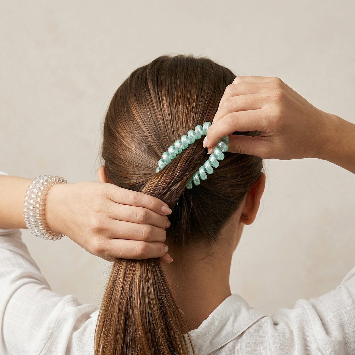 elastic glitter hair ties