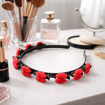 floral headband with clips