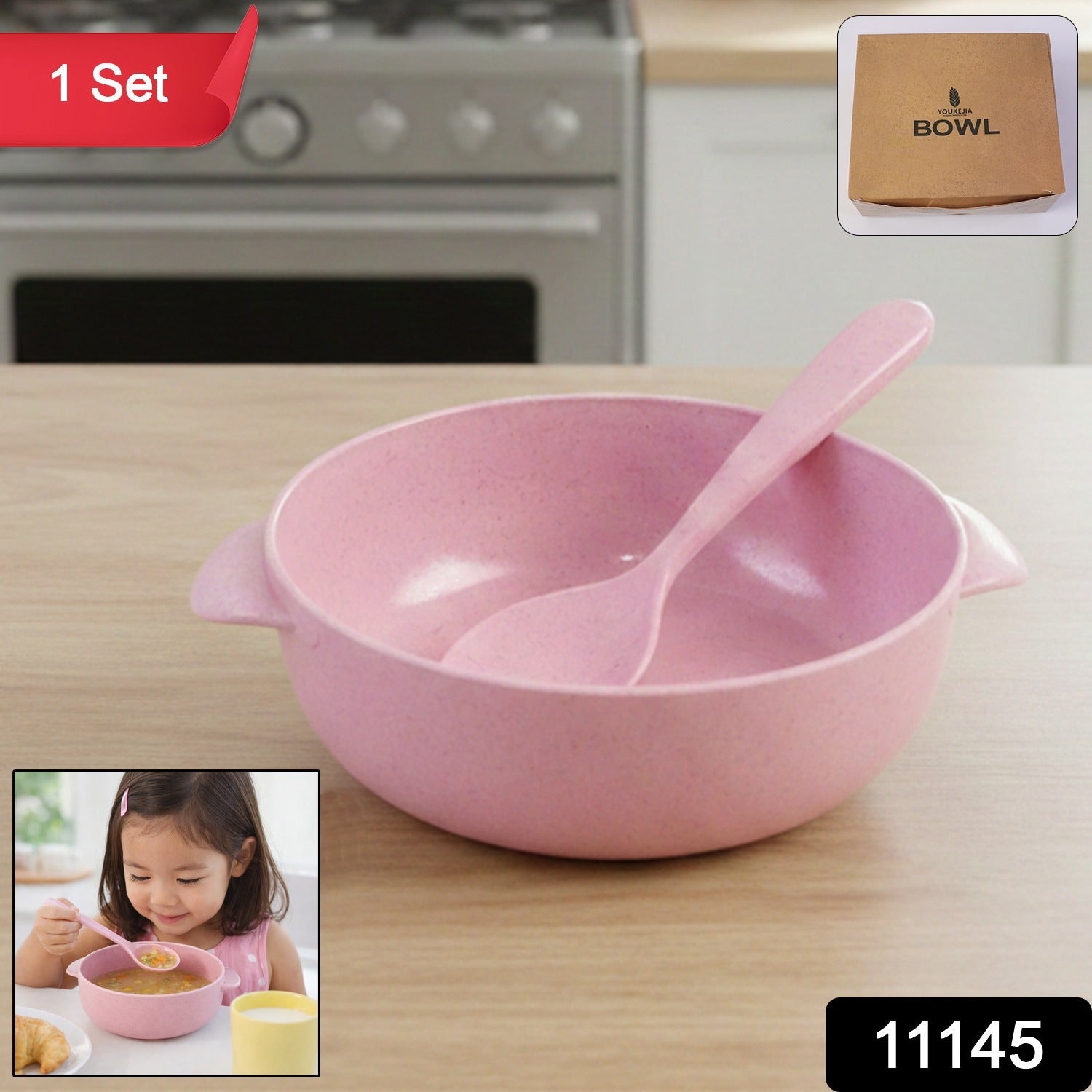 Baby food bowl set with spoon