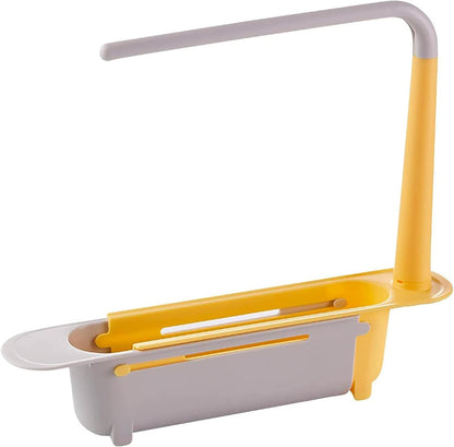 Telescopic Sink Storage Rack Material Kitchen Rag Rack Shelf Drain Basket (1 Pc)