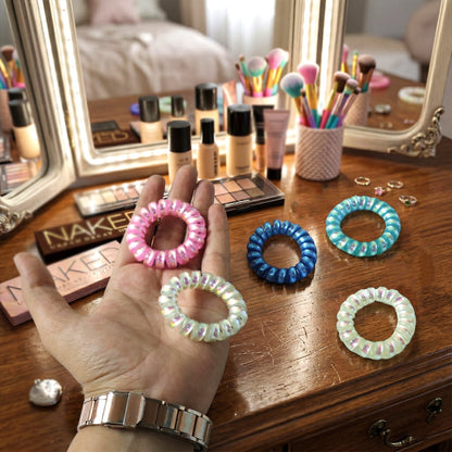 flexible coil hair scrunchies