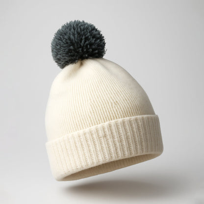 Men's and Women's Skull Slouchy Winter Woolen Knitted Black Inside Fur Beanie Cap. FB
