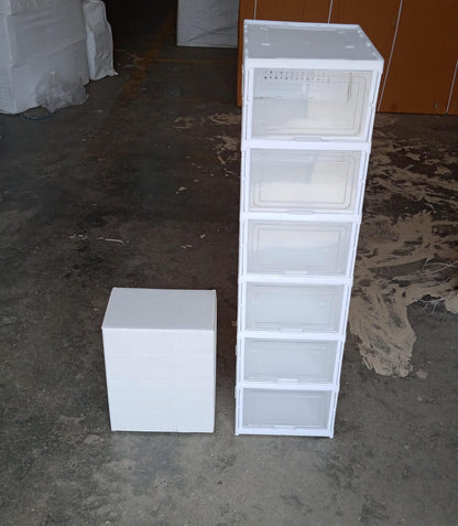 6-Layer Stackable Foldable Storage Organizer Cart Clothes, Kitchen, Closet & Bathroom
