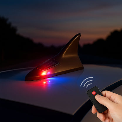 Solar Shark Fin LED Signal Antenna Light for Car Roof Decoration