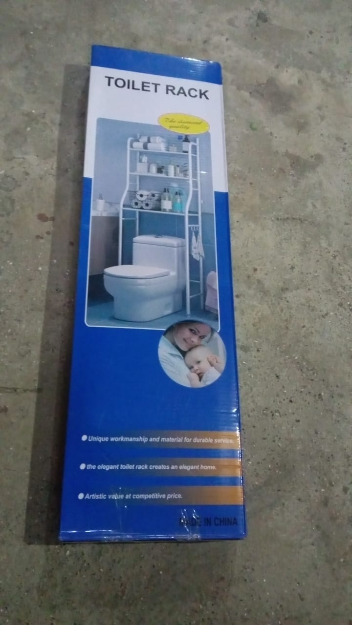 Multi Layer Toilet Storage Rack Metal Bathroom Laundry Room Basin Floor Stand